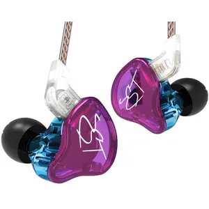 Écouteurs KZ ZST Casque filaire intra-auriculaires Violet / Sans micro...