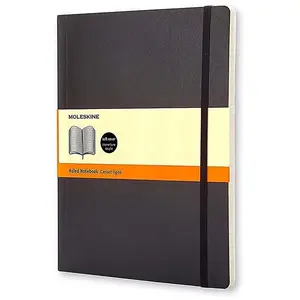 Carnet classique très grand format ligné Moleskine Couverture souple Noir pas cher