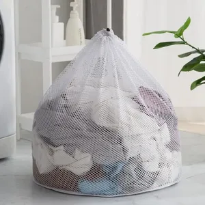 60x80cm - crude - Grands Sacs En Filet De Lavage, Sac À Linge En Maill...
