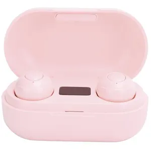 Ecouteur Bluetooth V5.0 TWS-T8 affichage LED Hifi Rose pas cher