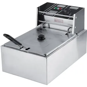 Friteuse Électrique Professionnelle - Barbecue - 6L - Acier Inox - 250...