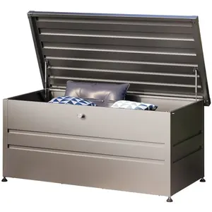 GFP PRIMEYARD® Coffre de jardin 162x84x72 cm coffre de rangement extérieur métal anthracite étancheVendu parkaufland