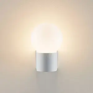 Molto Luce applique d'extérieur Lanu Round, blanc, aluminium/verre pas cher