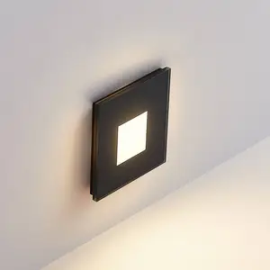 Molto Luce lampe encastrable LED Wall R68 Glass IP44 SQ, noirVendu parluminaire