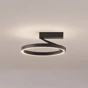 Molto Luce plafonnier LED Melli SDI, noir, aluminium, Ø 33 cmVendu parluminaire