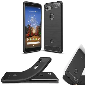 Comparateur de prix : Xeptio Coque brossée noire Google Pixel 3A Carbon Fiber Antichoc - Accessoires Pochette Case
