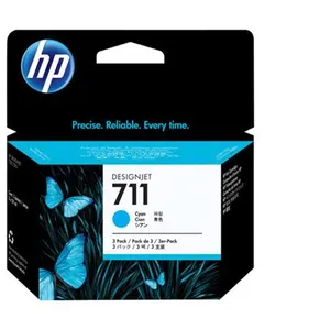HP 711 - Pack de 3 - 29 ml - cyan - original - DesignJet - cartouche d'encre - pour DesignJet T100, T120, T120 ePrinter, T125, T130, T520, T520 ePrinter, T525, T530Vendu parfnac