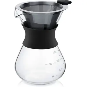 DUSSDOTE Cafetière manuel verre filtre acier inoxydable brasseur goutt...Vendu parcdiscount