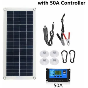avec contrôleur 50A Panneau Solaire 60w 12V 5V Sortie Sortie USB, Cell...Vendu parcdiscount