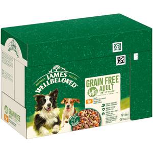 12x90g Adult Hypoallergenic dinde, légumes en sauce James Wellbeloved nourriture humide pour chien pas cher