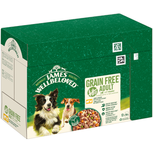 12x90g Grain Free Hypoallergenic agneau, poulet, légumes James Wellbeloved nourriture humide pour chien pas cher