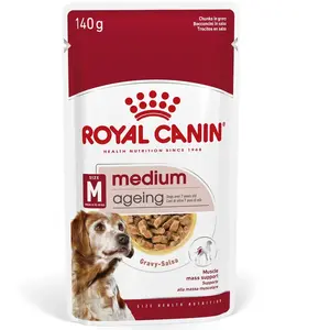 Comparateur de prix : Royal Canin Medium Ageing en sauce pour chien - 10 x 140 g