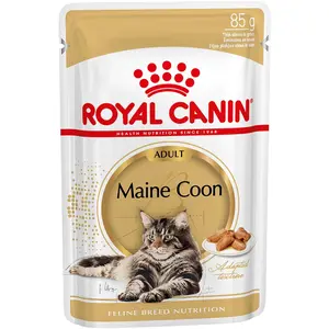 Comparateur de prix : 12x85g Maine Coon Adult en sauce Royal Canin Breed - Sachet pour chat