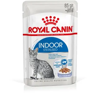 Comparateur de prix : 12x85g sachets Royal Canin Indoor Sterilised en gelée - pour chat