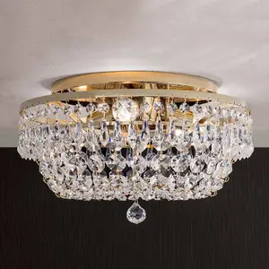 Orion Plafonnier cristal SHERATA rond, or 35 cmVendu parluminaire