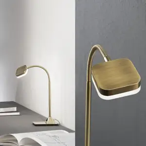 Orion Lampe à poser LED flexible Tobias laiton vieilli pas cher