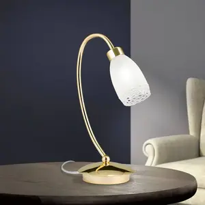 Orion lampe à poser CARLA, couleur laiton, hauteur 32 cm, métal/verre pas cher