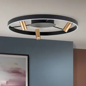 Orion Plafonnier LED Berlin avec trois spotsVendu parluminaire