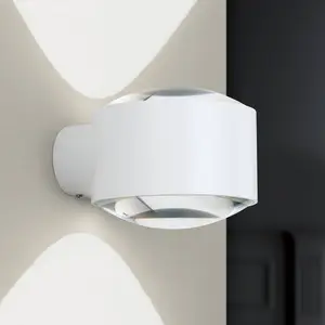 Orion Applique d'extérieur LED Tatra, blanc, Ø 10,2 cm, aluminium, up/...Vendu parluminaire