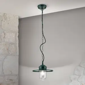 Orion Suspension d'extérieur Edward, vert, Ø 27,5 cm, aluminium/verreVendu parluminaire