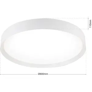Orion Plafonnier LED VARIO, Ø 60 cm, blanc, métal, CCT, à intensité va...Vendu parluminaire