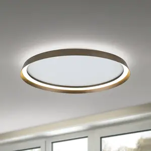 Orion Plafonnier LED Manta, Ø 60 cm, alu/bronze, alu, up/downVendu parluminaire