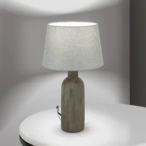 Orion Lampe de table Orchid, brun/gris, hauteur 53,5 cm, céramique/linVendu parluminaire