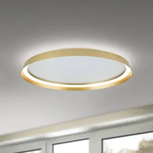 Orion Plafonnier LED Manta, Ø 60 cm, doré, aluminium, up/downVendu parluminaire