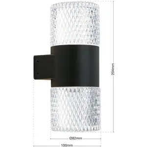 Orion Applique d'extérieur LED Mondo, noir, hauteur 20,4 cm, aluminium... pas cher