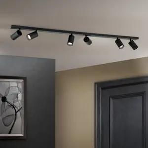 Orion Spot pour plafond Sean à 6 lampes, noir pas cher