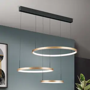 Orion Suspension LED Sphere, à 3 lampes, noire/dorée pas cher