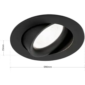 Orion Spot encastré Choice aluminium, inclinable, noirVendu parluminaire