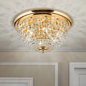 Orion Plafonnier, doré/transparent, Ø 47 cmVendu parluminaire
