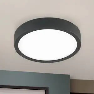 Orion Plafonnier LED Bully en noir, 3.000 K, Ø14cm pas cher