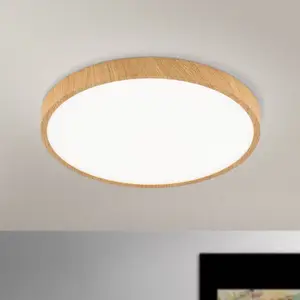 Orion Plafonnier LED Bully aspect bois, Ø 28 cm pas cher
