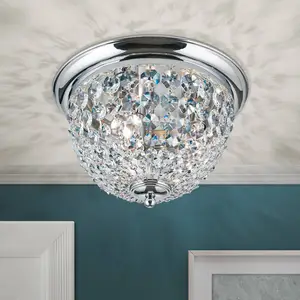 Orion Plafonnier, chromé/transparent, Ø 35 cm pas cher