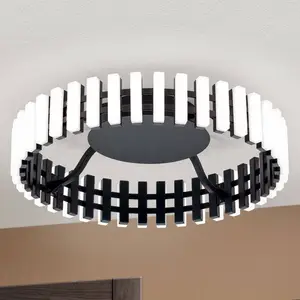 Orion Plafonnier LED Mansion, noir et blanc Ø 43 cmVendu parluminaire
