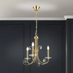 Orion Lustre Ariane, doré, Ø 50 cm, cristal, 3 lampesVendu parluminaire