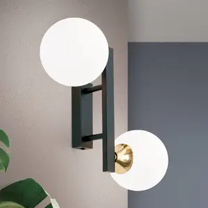 Orion Applique Snowwhite avec sphères de verre, noireVendu parluminaire