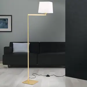Orion Lampadaire textile Carlton, laiton mat pas cher