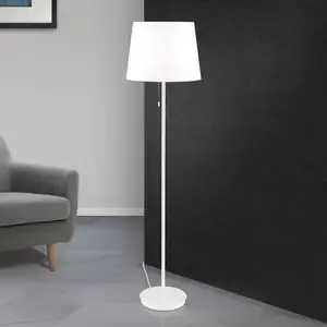 Orion Lampe sur pied textile Ludwig, blanc pas cher