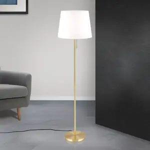 Orion Lampe sur pied textile Ludwig, laiton vieilli pas cher