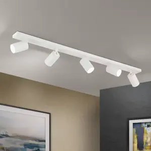 Orion Spot pour plafond Sean, blanc, à 5 lampes, aluminium, GU10 pas cher