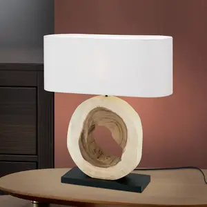 Orion Lampe à poser Nathan avec pied en bois décoratif pas cher