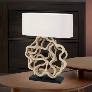 Orion Lampe à poser Peggy avec pied en bois décoratif pas cher