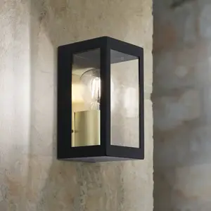Orion Applique d'extérieur Lumina, noir-doré, acier inoxydable, verre,...Vendu parluminaire