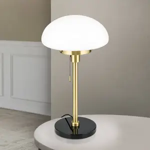 Orion Lampe à poser Sparta, noir/laiton, verre, marbre, 55 cm pas cher