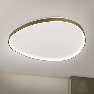 Orion Plafonnier LED Charlie, Ø 80 cm, blanc opalin, laiton vieilliVendu parluminaire