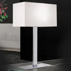 Orion Lampe à poser Grigor à abat-jour en lin blanc pas cher