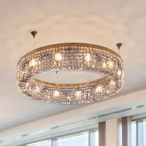 Orion Suspension en cristal Ring 110 cm chromée pas cher